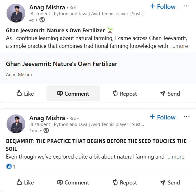 Ghan Jeevamrit LinkedIn post by Anag Mishra